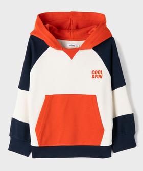 Sweat à capuche tricolore encolure large garçon vue2 - GEMO (ENFANT) - GEMO