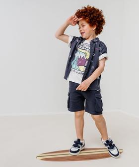 Bermuda cargo en maille French Terry garçon vue1 - GEMO (ENFANT) - GEMO