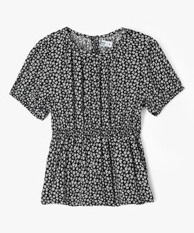 Blouse manches ballon à basque en viscose fleurie fille vue1 - GEMO 4G FILLE - GEMO