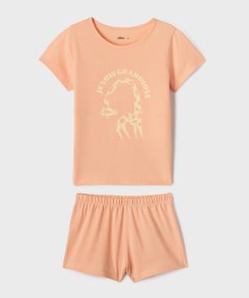 Pyjashort en jersey de coton imprimé fille vue1 - GEMO (ENFANT) - GEMO