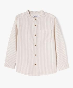 Chemise manches longues à col mao et rayures garçon vue1 - GEMO (ENFANT) - GEMO