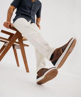 Baskets basses à lacets au look urbain homme vue1 - URBAN STEPS - GEMO