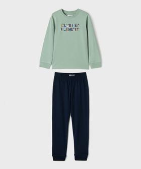 Pyjama bicolore avec inscription multicolore garçon vue1 - GEMO 4G GARCON - GEMO