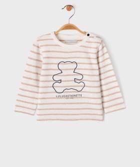 Tee-shirt manches longues à rayures et motif ourson bébé garçon - LuluCastagnette vue1 - LULU CASTAGNETTE GEMO FOR GOOD - GEMO