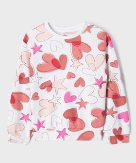 Sweat blousant en molleton doux imprimé fille vue1 - GEMO 4G FILLE - GEMO