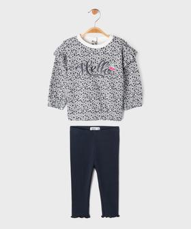 Ensemble 2 pièces sweat et legging bébé fille vue1 - GEMO 4G BEBE - GEMO