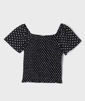 Tee-shirt en viscose avec buste smocké fille vue1 - GEMO 4G FILLE - GEMO