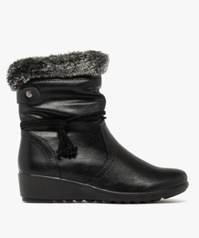 Boots femme fourrées confort à talon compensé et col duveteux vue1 - G'FLEX - GEMO