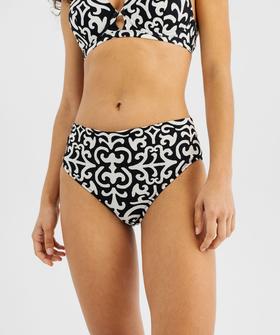 Bas de maillot de bain taille haute en maille gaufrée femme vue1 - GEMO (PLAGE) - GEMO
