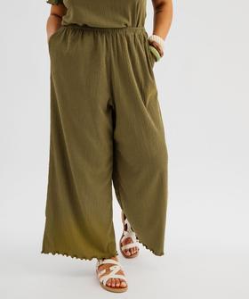 Pantalon ample à ceinture élastique femme grande taille vue1 - GEMO 4G GT - GEMO