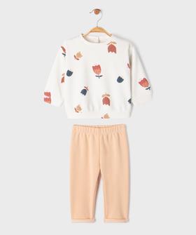 Ensemble 2 pièces sweat + pantalon chauds bébé fille vue1 - GEMO(BEBE DEBT) - GEMO