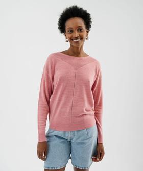 Pull en maille fine à effet plastron femme  vue1 - GEMO(FEMME PAP) - GEMO