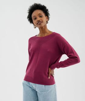 Pull en maille fine à effet plastron femme  vue1 - GEMO(FEMME PAP) - GEMO