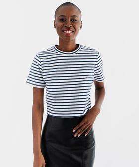 Tee-shirt manches courtes crop top rayé femme vue1 - GEMO 4G FEMME - GEMO