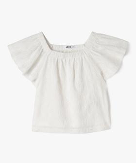 Blouse à manches courtes et col modulable en dentelle fille vue1 - GEMO (ENFANT) - GEMO