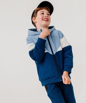 Blouson à capuche tricolore doublure polaire garçon vue1 - GEMO (ENFANT) - GEMO