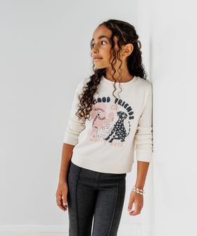Sweat à motif avec intérieur molletonné fille vue1 - GEMO 4G FILLE - GEMO