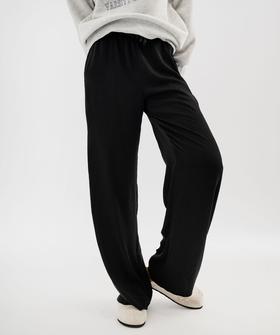 Pantalon ample en satin froissé femme vue1 - GEMO 4G FEMME - GEMO