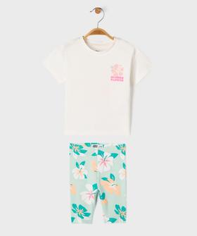 Ensemble 2 pièces bébé fille tee-shirt et legging vue1 - GEMO 4G BEBE - GEMO
