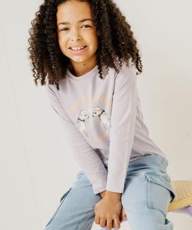 Tee-shirt manches longues avec motif girly fille vue1 - GEMO 4G FILLE - GEMO