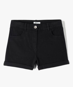 Short en denim avec revers cousus fille vue1 - GEMO (JUNIOR) - GEMO