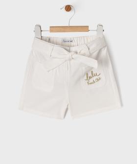 Short ample en coton avec ceinture à nouer bébé fille - LuluCastagnette vue1 - LULUCASTAGNETTE - GEMO