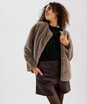 Manteau court en fourrure imitation femme vue1 - GEMO 4G FEMME - GEMO