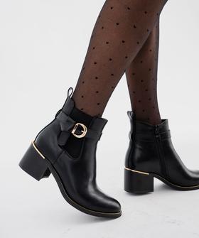 Boots à talon et bout amande fermeture zippée et détails brillants femme vue1 - VALENTINA BALDA - GEMO