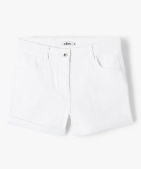Short en denim avec revers cousus fille vue1 - GEMO (JUNIOR) - GEMO