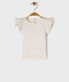 Tee-shirt manches courtes en maille fantaisie avec volants bébé fille vue1 - GEMO(BEBE DEBT) - GEMO