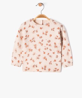Pull en maille à motifs fleuris bébé fille vue1 - GEMO(BEBE DEBT) - GEMO