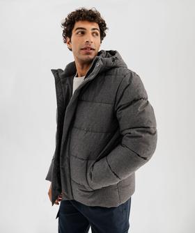 Parka matelassée et déperlante à capuche et col montant homme vue1 - GEMO 4G HOMME - GEMO