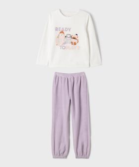 Pyjama en maille polaire avec motifs animaux fille vue1 - GEMO (ENFANT) - GEMO