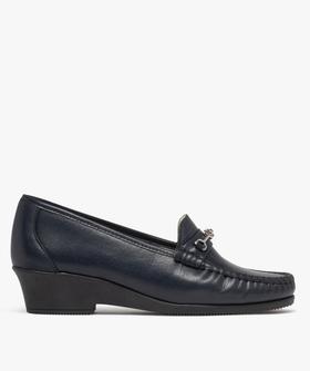 Mocassins confort dessus cuir et talon compensé femme vue1 - G'FLEX - GEMO