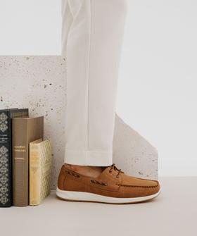 Chaussures bateau à lacets et semelle intérieure cuir vue1 - URBAN STEPS - GEMO