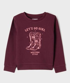 Sweat à motif avec intérieur molletonné fille vue1 - GEMO 4G FILLE - GEMO