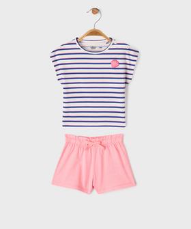 Ensemble 2 pièces bébé fille tee-shirt et short vue1 - GEMO 4G BEBE - GEMO