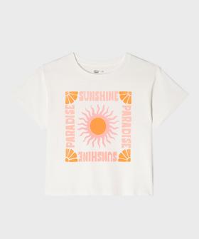 Tee-shirt manches courtes avec motif solaire fille vue1 - GEMO 4G FILLE - GEMO