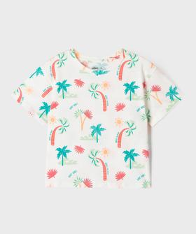 Tee-shirt à manches courtes à motifs estivaux fille vue1 - GEMO (ENFANT) - GEMO