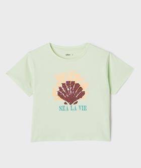 Tee-shirt manches courtes avec motif en sequins réversibles fille vue1 - GEMO (ENFANT) - GEMO