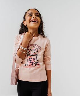 Tee-shirt manches longues avec motif devant fille vue1 - GEMO 4G FILLE - GEMO