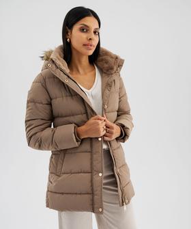 Doudoune mi-longue à capuche femme vue1 - GEMO 4G FEMME - GEMO