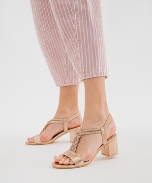 Sandales à talon large et bride bijou en strass femme vue7 - VALENTINA BALDA - GEMO