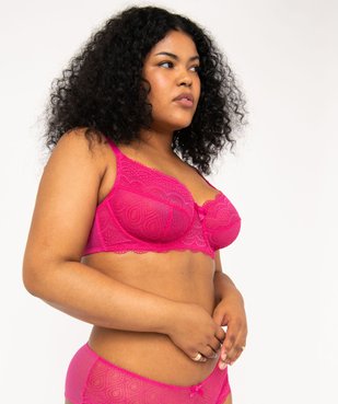 Soutien-gorge emboitant grande taille à armatures en dentelle vue1 - GEMO(HOMWR FEM) - GEMO