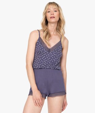 Haut de pyjama femme à fines bretelles et dentelle vue1 - GEMO(HOMWR FEM) - GEMO