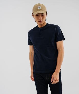 Tee-shirt manches courtes col tunisien homme vue1 - GEMO 4G HOMME - GEMO