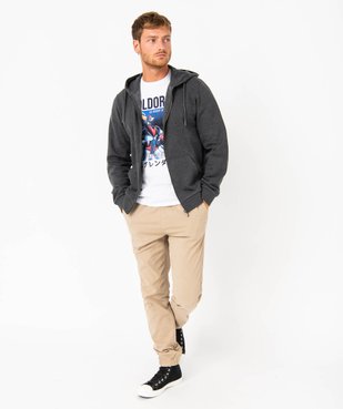 Sweat zippé à capuche homme vue5 - GEMO 4G HOMME - GEMO