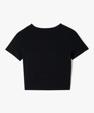 Tee-shirt à manches courtes avec ouverture sur le buste fille vue3 - GEMO 4G FILLE - GEMO