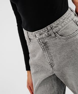 Jean mom fit taille haute délavé femme vue2 - GEMO 4G FEMME - GEMO
