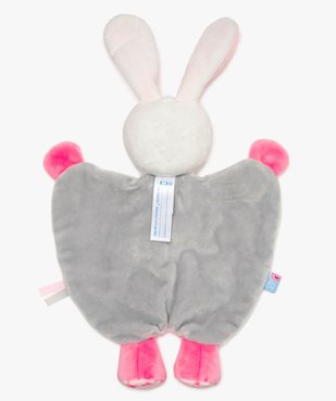 Doudou bébé fille forme lapin avec attache tétine - Sucre d’Orge vue2 - SUCRE D'ORGE - GEMO